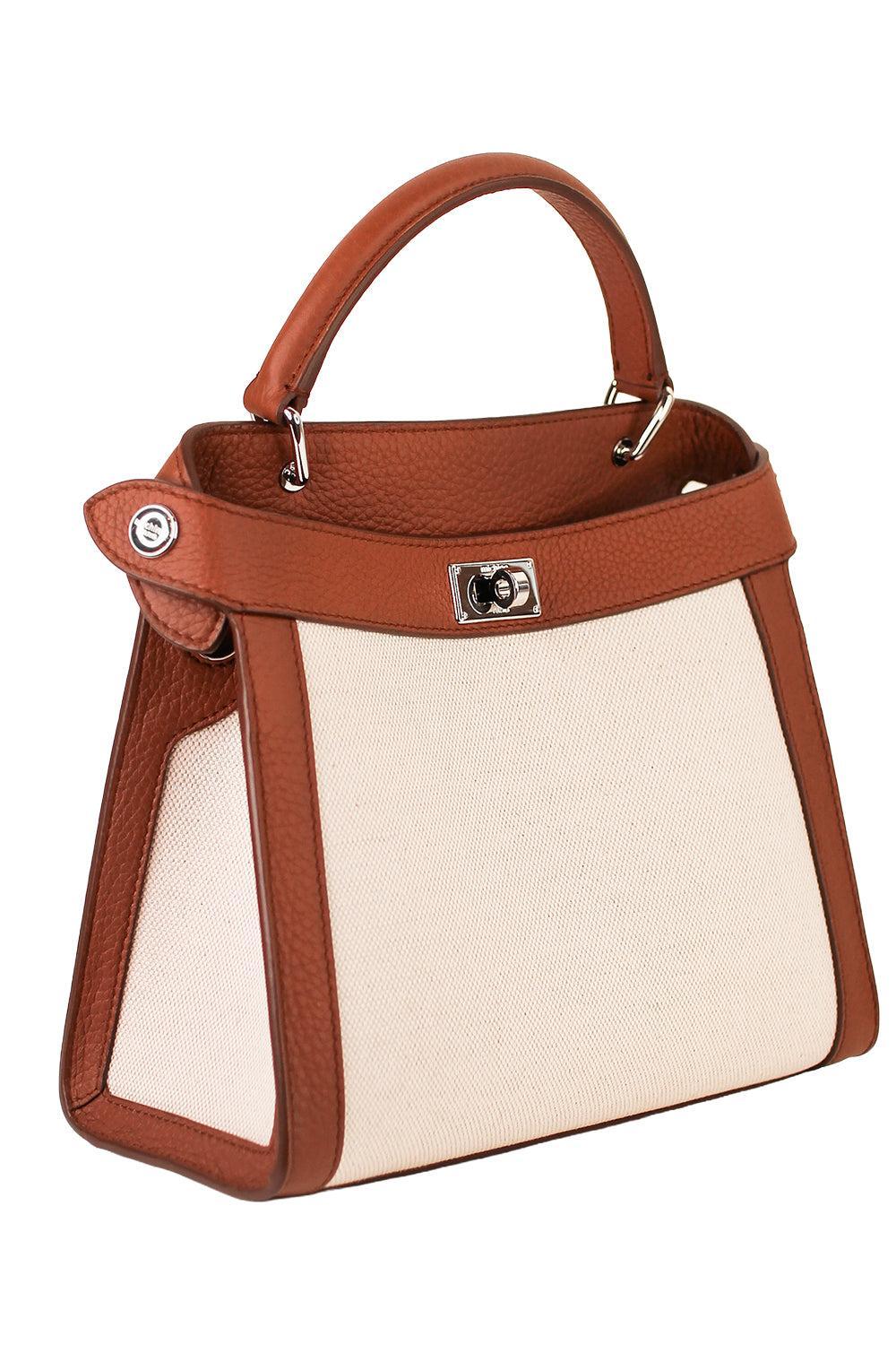 Lutece Canvas Mini Bag - Brown-BROWN-HANDBAGTOP HANDLE-MICHINO
