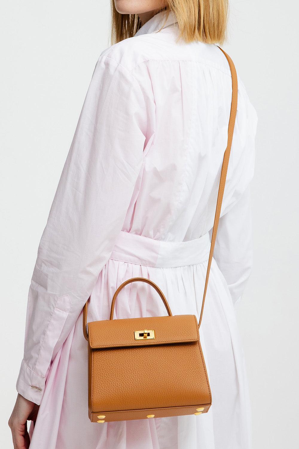 Palais Royal Mini Bag - Camel-BROWN-HANDBAGTOP HANDLE-MICHINO
