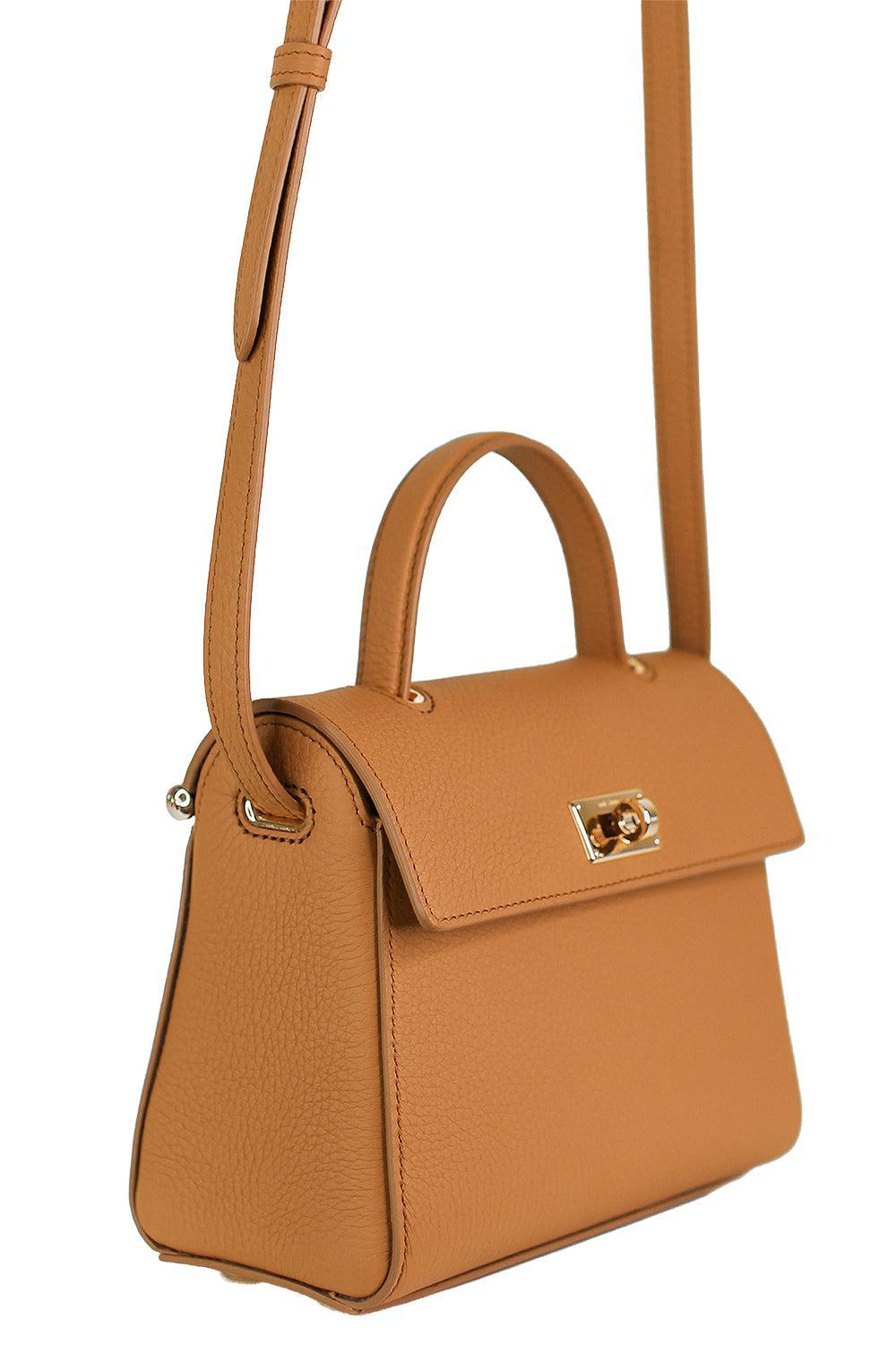 Palais Royal Mini Bag - Camel-BROWN-HANDBAGTOP HANDLE-MICHINO
