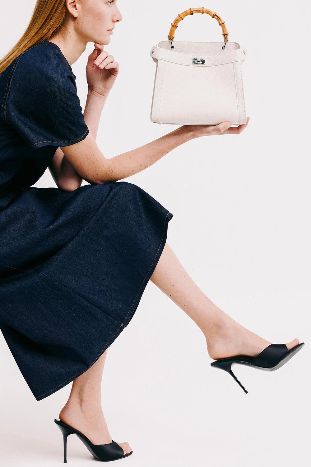 Lutece Bamboo Mini Bag - Cream-CREAM-HANDBAGTOP HANDLE-MICHINO