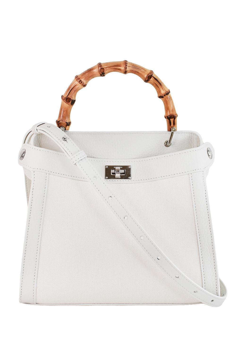 Lutece Bamboo Mini Bag - Cream-CREAM-HANDBAGTOP HANDLE-MICHINO