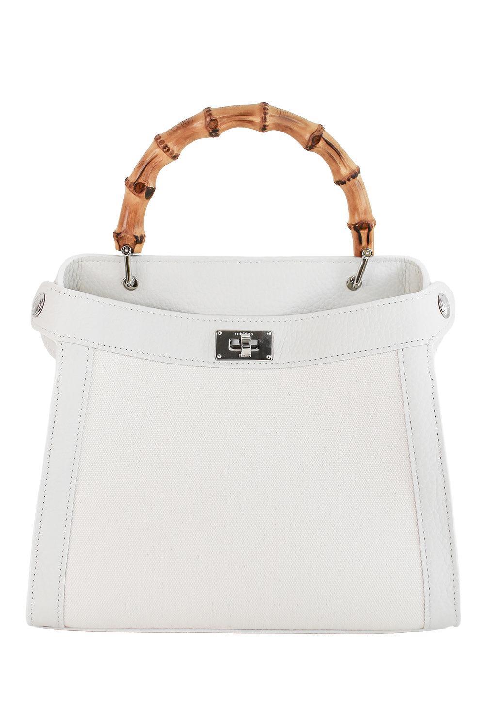 Lutece Bamboo Mini Bag - Cream-CREAM-HANDBAGTOP HANDLE-MICHINO