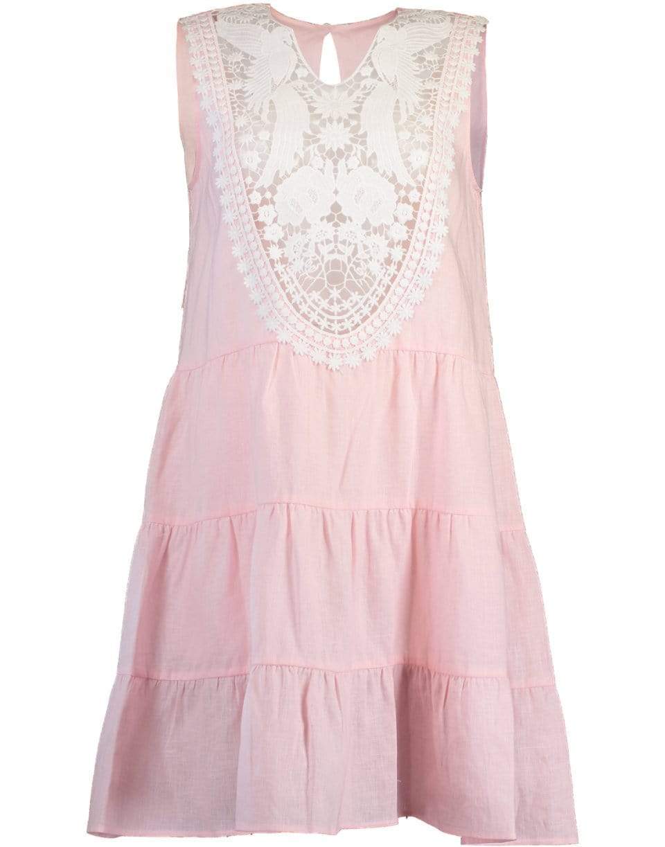 MIGUELINA-Luce Crocheted Linen Dress-