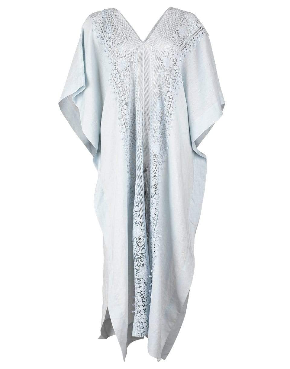 MIGUELINA-Brea Lace Embroidered Linen Kaftan-