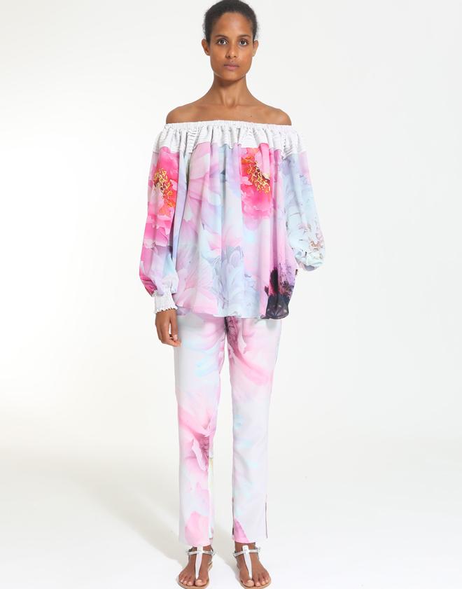 MIMI LIBERTE-Pink Flower Pants-
