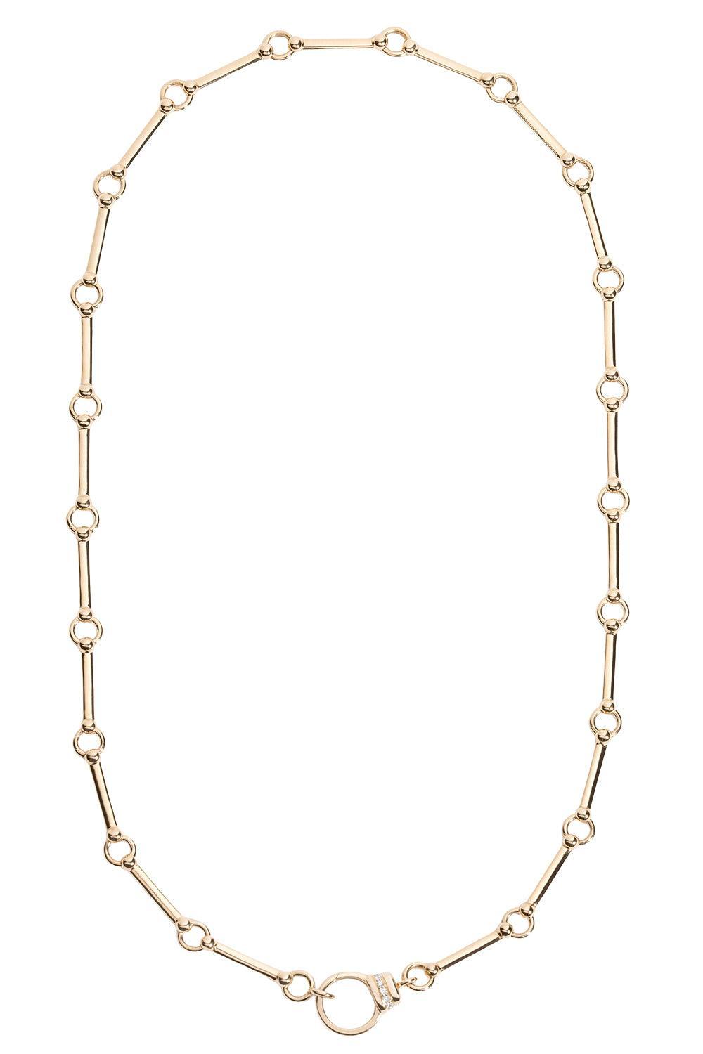 Diamond Pathway Link Necklace-YELLOW GOLD-JEWELRYFINE JEWELNECKLACE O-MINED AND FOUND