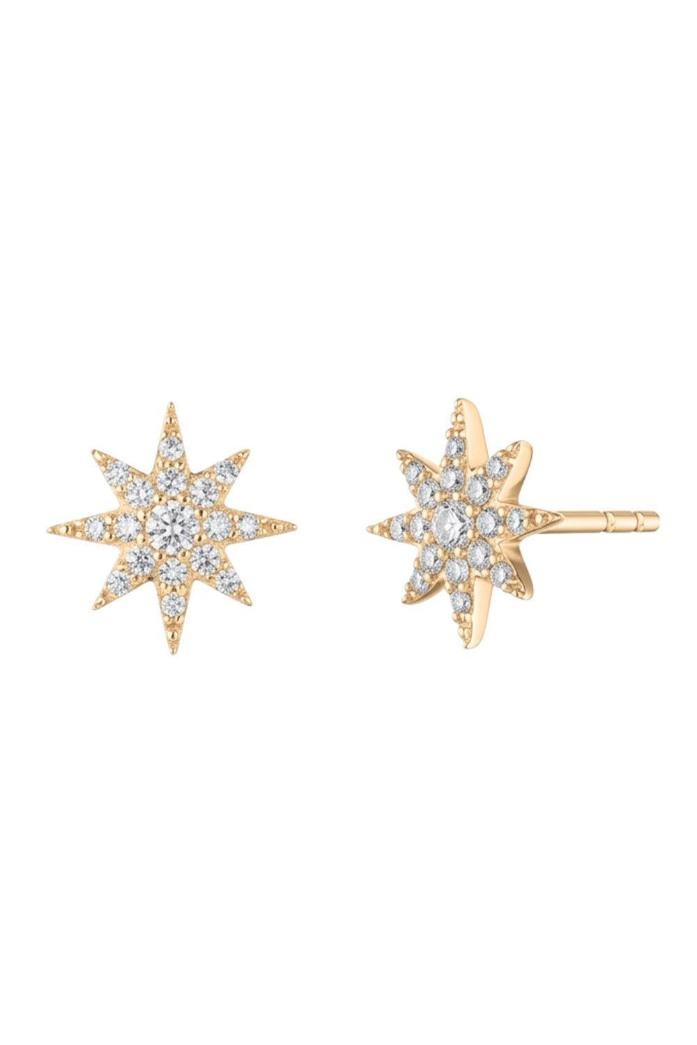  Diamond North Star Earrings-YELLOW GOLD-JEWELRYFINE JEWELEARRING-MINED + FOUND 
