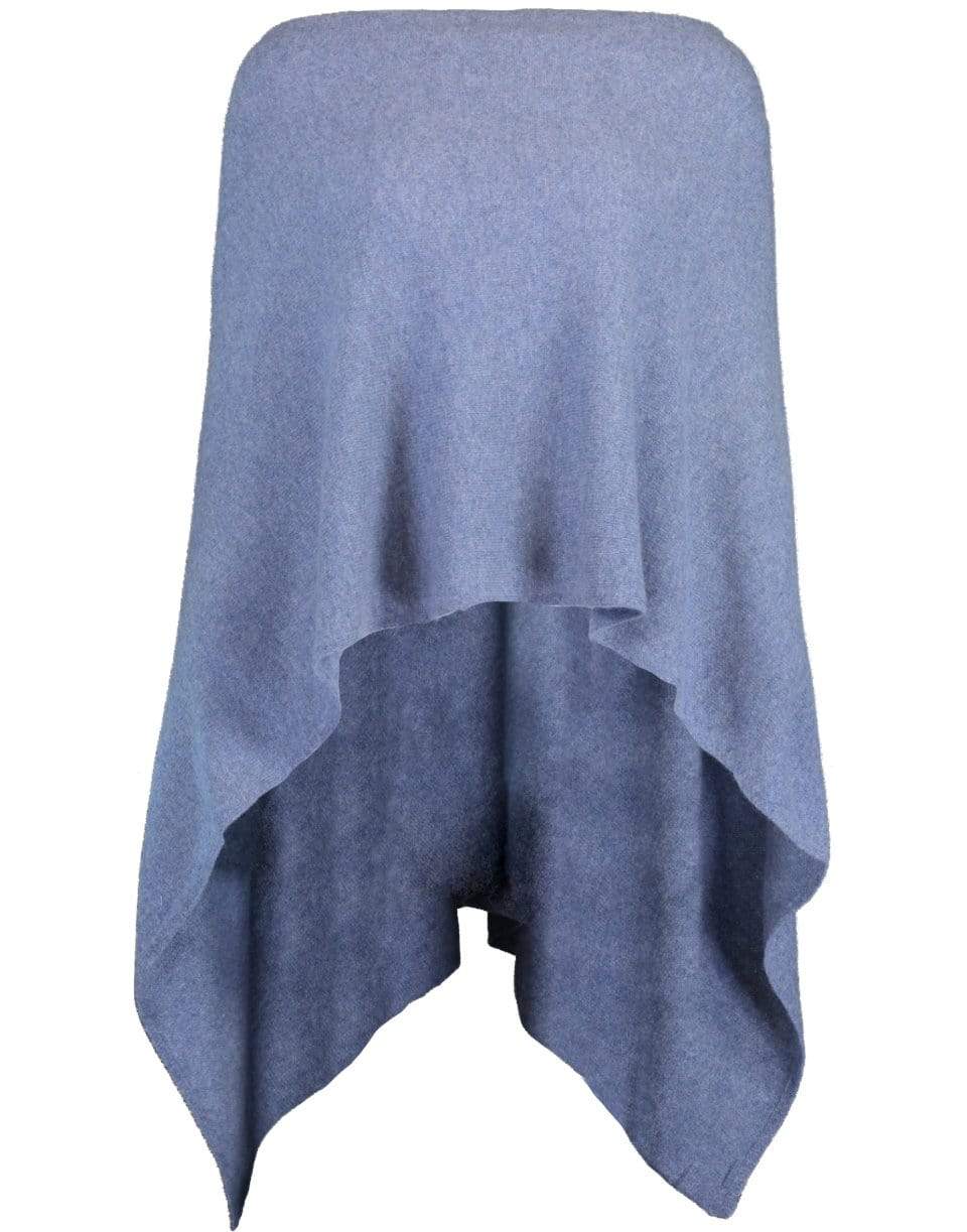 MINNIE ROSE-Denim Blue Ruana Cashmere Poncho-DNMBLUE