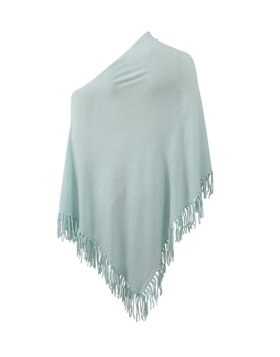 MINNIE ROSE-Cashmere Fringe Poncho-JADEITE
