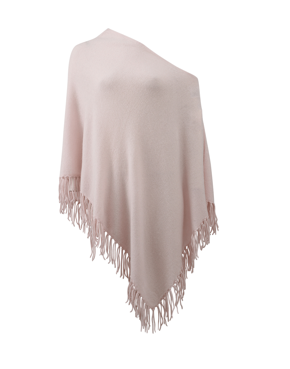 MINNIE ROSE-Cashmere Fringe Poncho-ROSE QTZ
