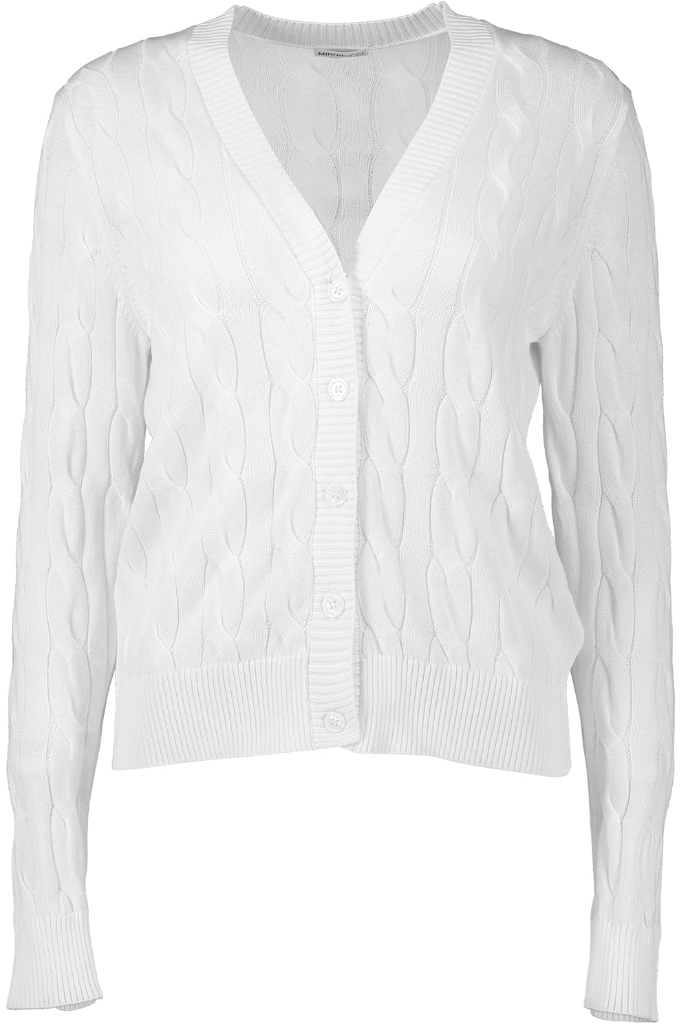 Classic Cable Knit Cardigan-WHITE-XS-CLOTHINGTOPCARDIGAN-MINNIE ROSE