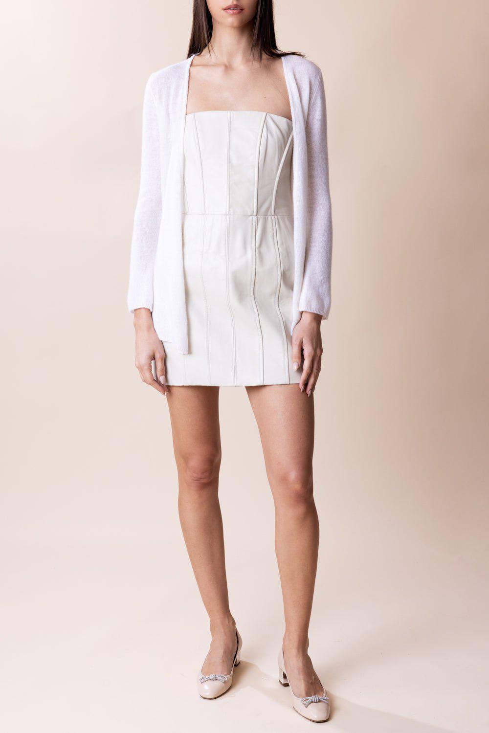 MINNIE ROSE-Classic Cardigan - White-