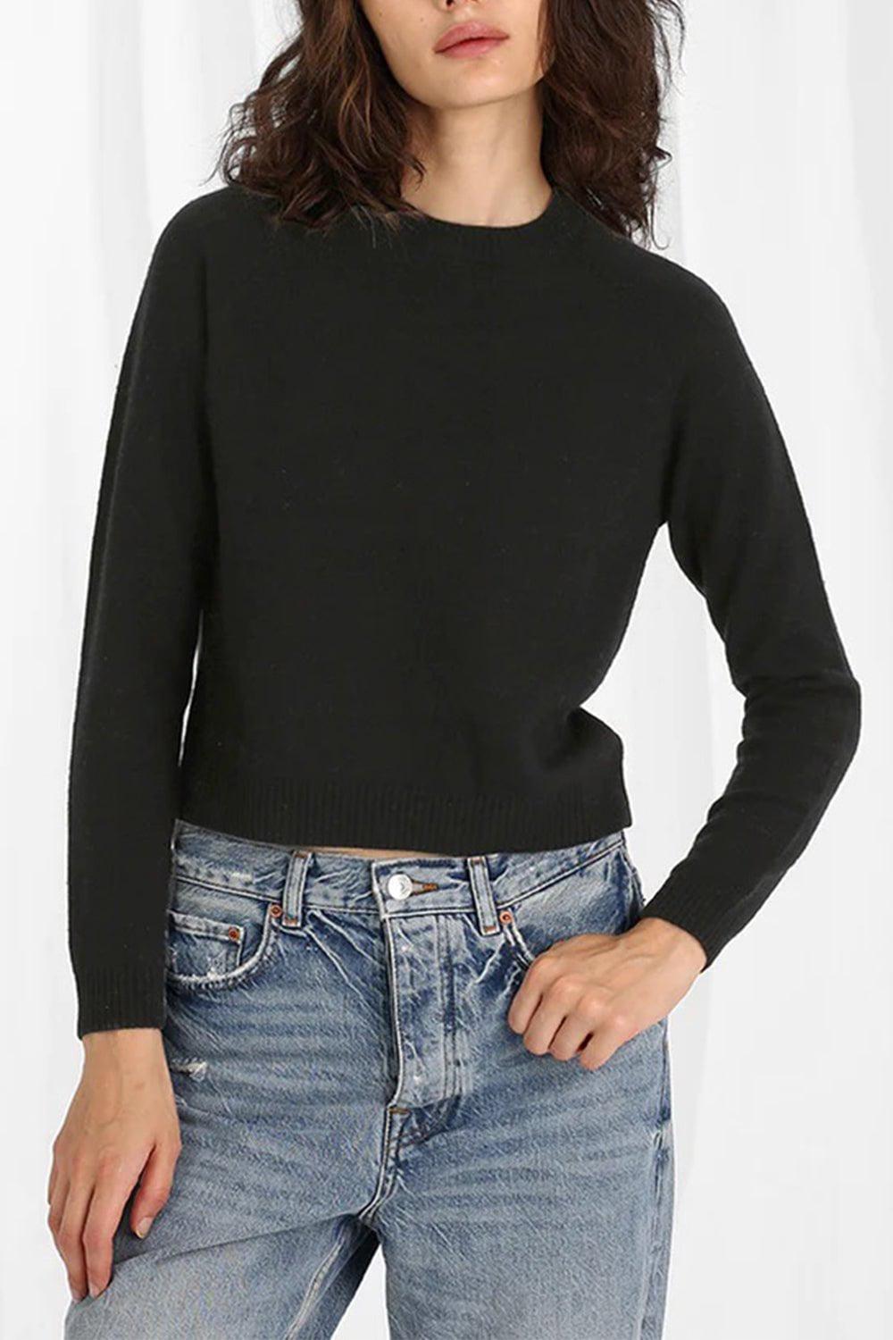 MINNIE ROSE-Classic Crewneck - Black-