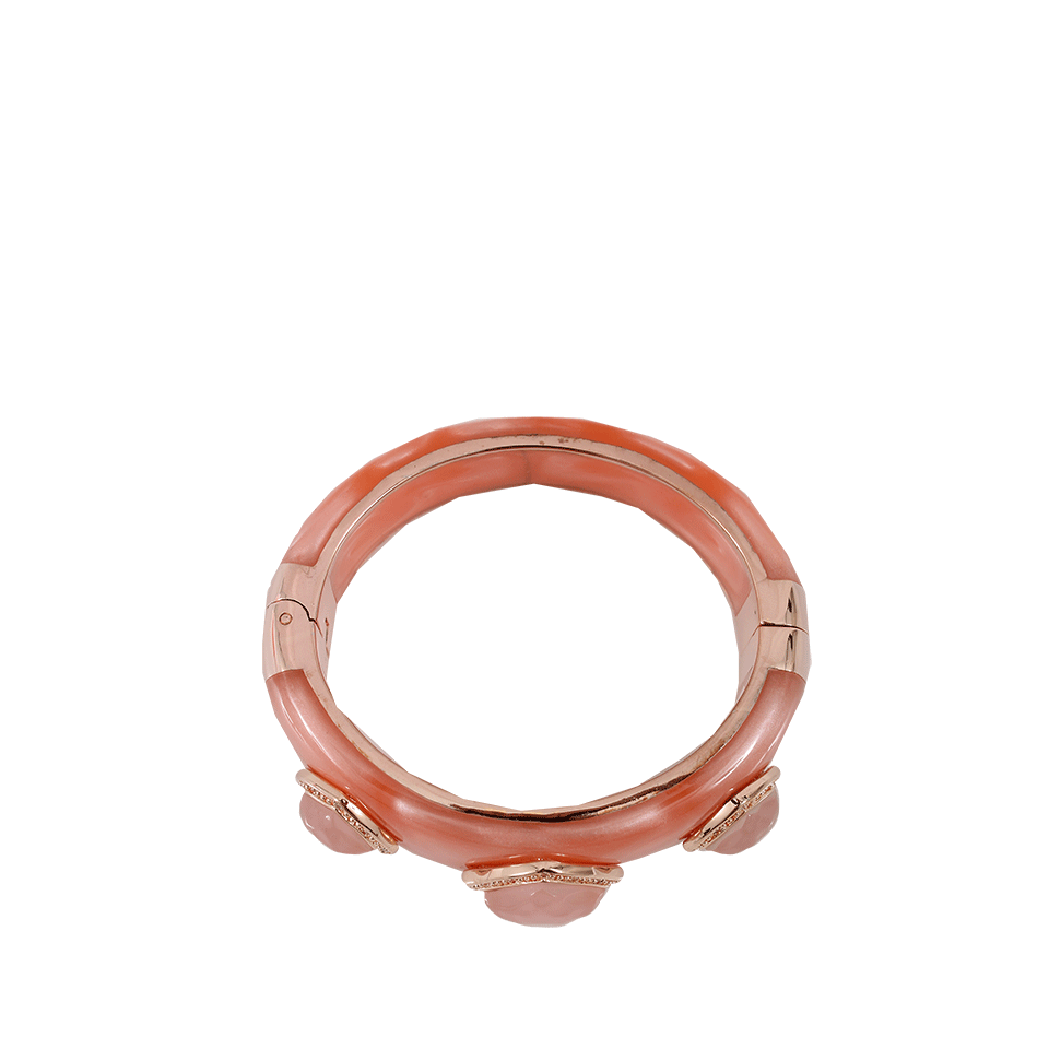 MIRIAM SALAT-Faceted Salmon Stone Cuff-ROSE GOLD