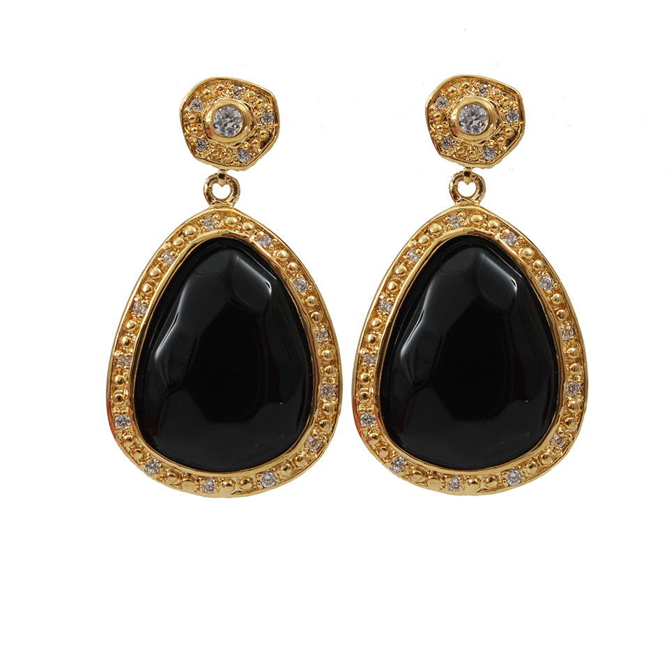 MIRIAM SALAT-Petite Nugget Resin Earring-BLACK