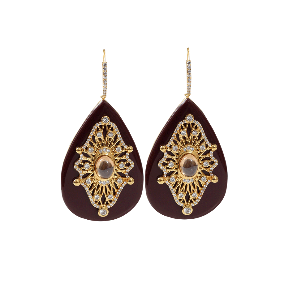 MIRIAM SALAT-Telkari Merlot Earrings-GOLD