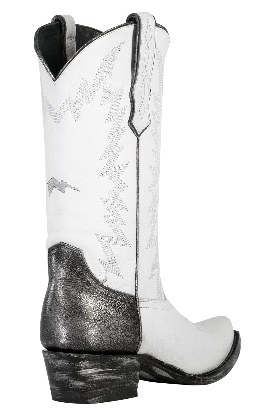 MIRONOVA-Cow Hide Leather Boot - White Gray-