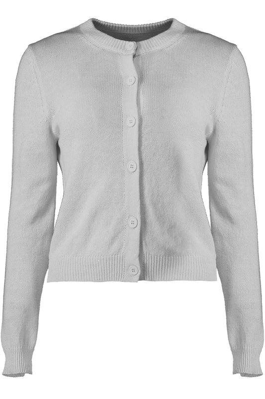 Paillette Sequin Long Sleeve Cardigan - Grey-GREY-XS-CLOTHINGTOPCARDIGAN-MISH