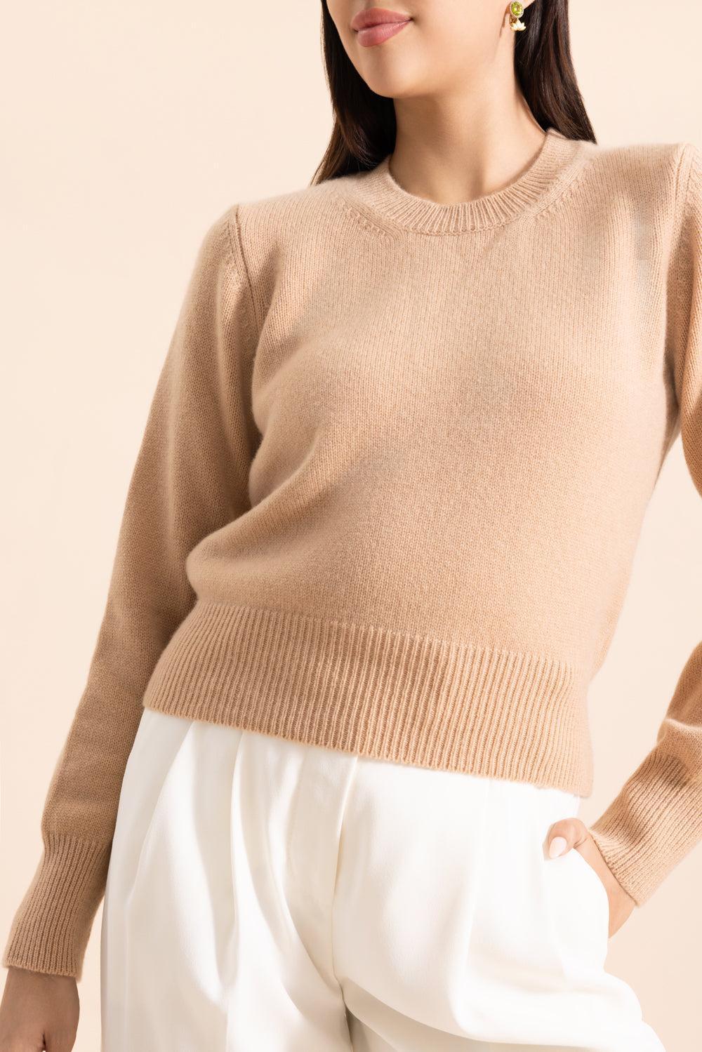 The Cashmere Pullover - Cappucino-BROWN-XS-CLOTHINGTOPSWEATER-MISH