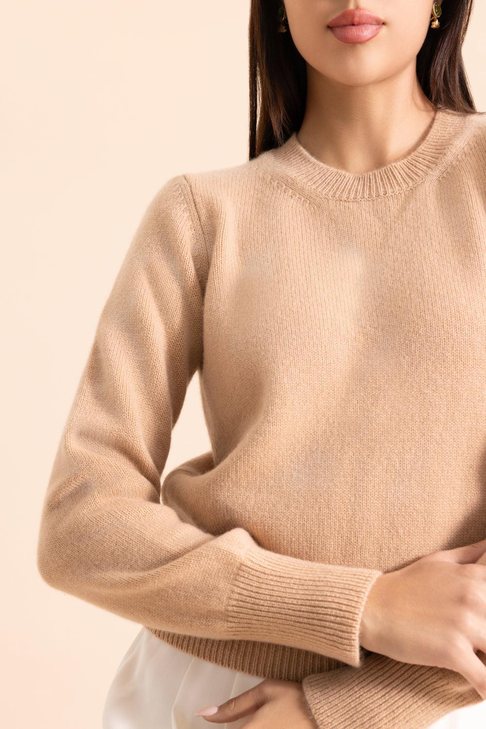 The Cashmere Pullover - Cappucino-BROWN-XS-CLOTHINGTOPSWEATER-MISH
