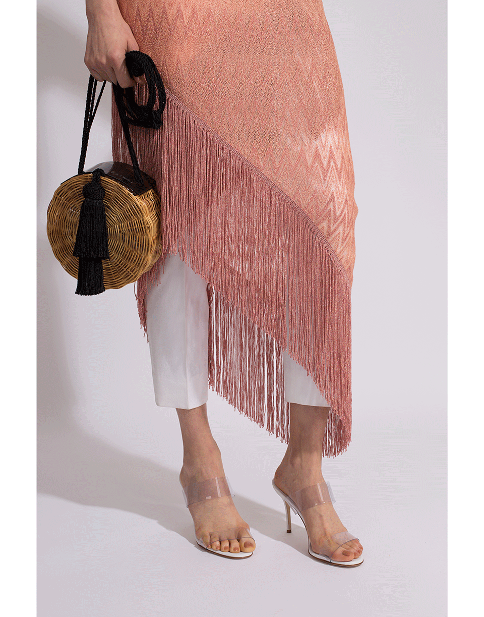 MISSONI-Zig Zag Lamé Fringe Scarf-PINK