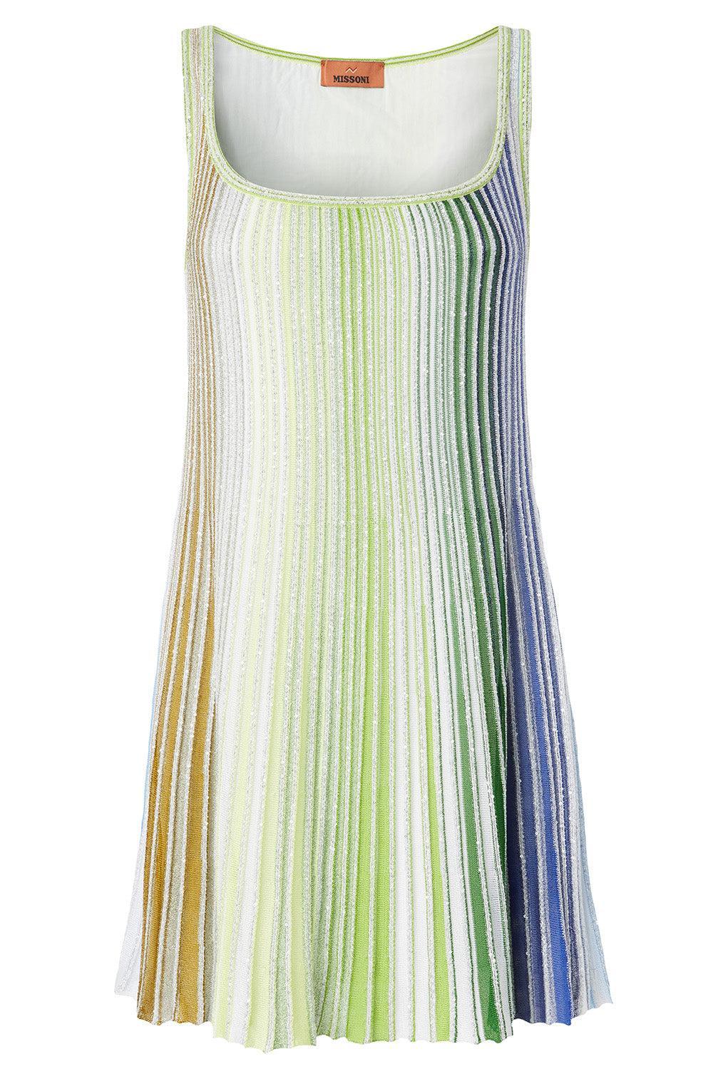 Sleeveless Scoop Neck Dress-GRNWHBLU-38-CLOTHINGDRESSCASUAL-MISSONI