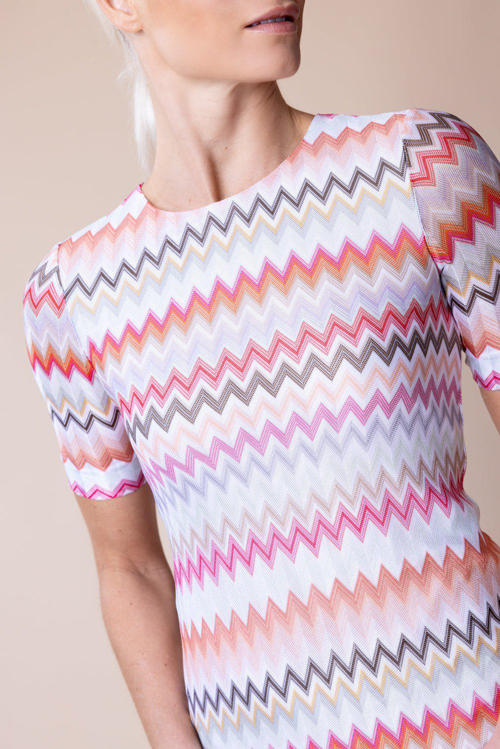 missoni short sleeve dress Short short-sleeve dress Pink & Multicoloured