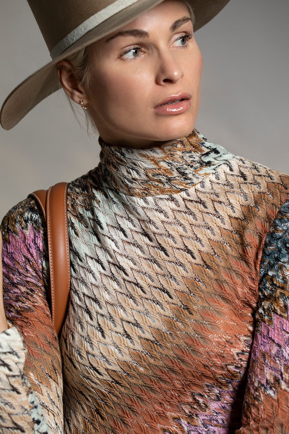 MISSONI-Long Sleeve Midi Dress-