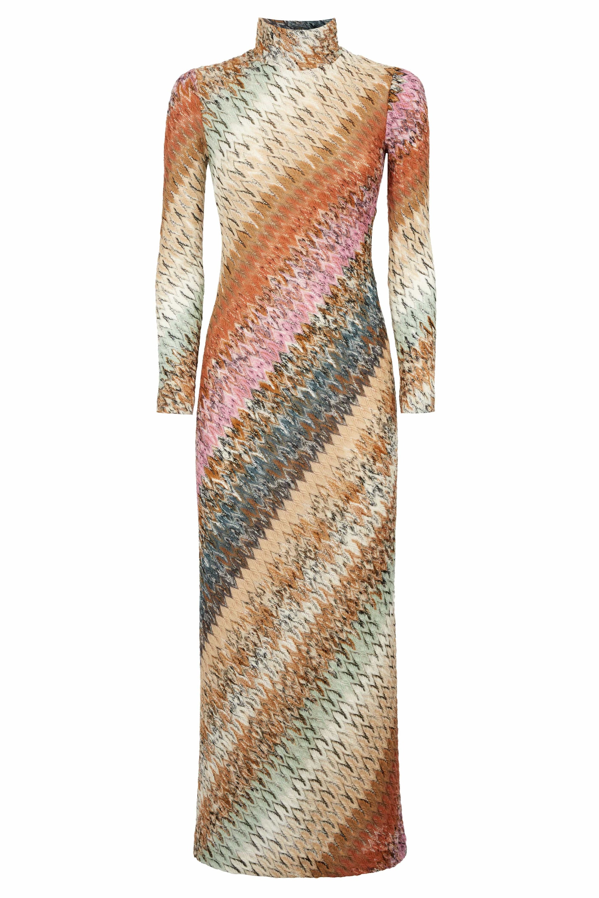 MISSONI-Long Sleeve Midi Dress-