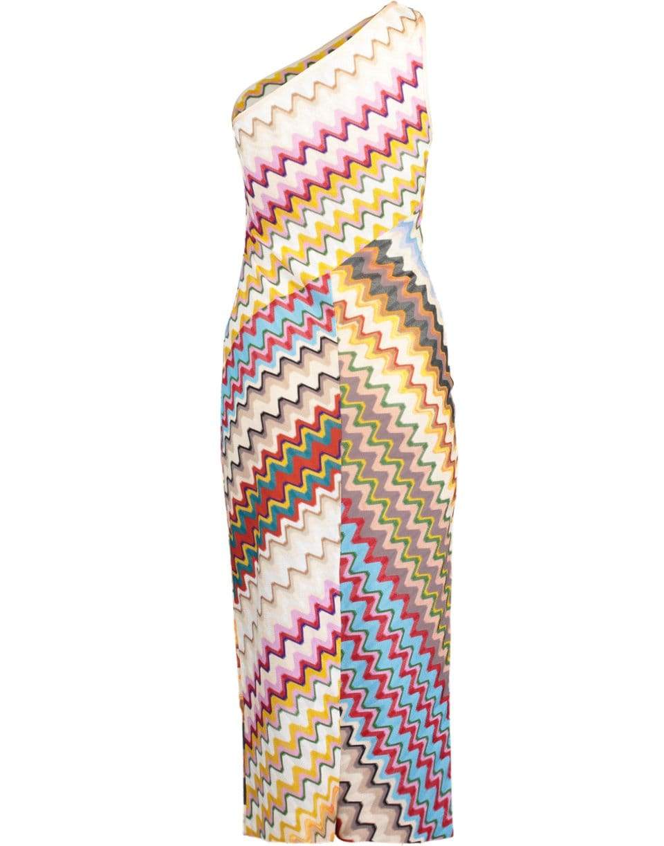 MISSONI-One Shoulder Multi Color Dress-