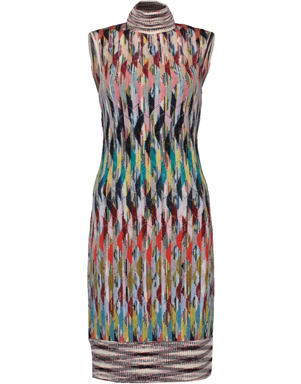 MISSONI-Turtleneck Fitted Dress-