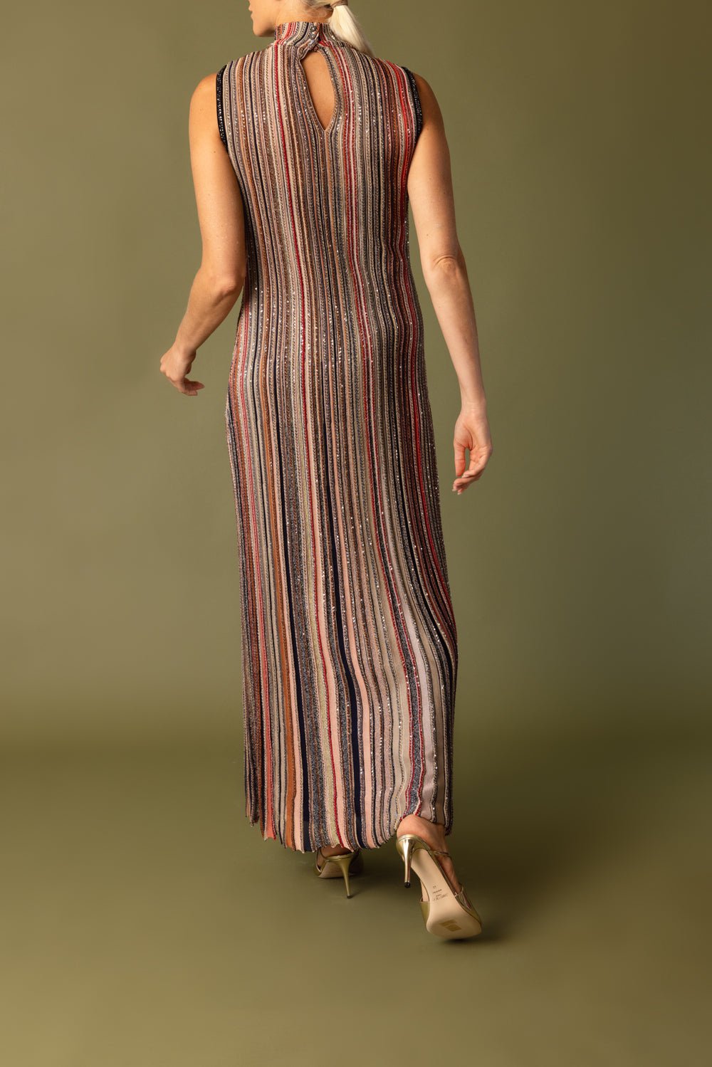 MISSONI-Vertical Striped Long Dress-