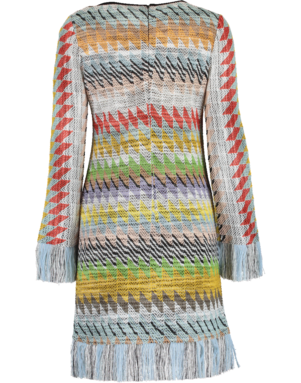 MISSONI-Fringe Trim Rombus Dress-