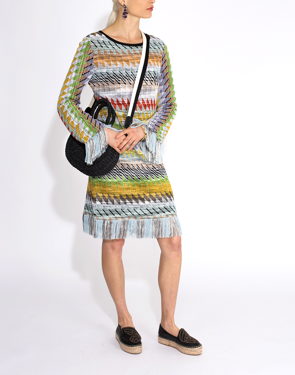 MISSONI-Fringe Trim Rombus Dress-