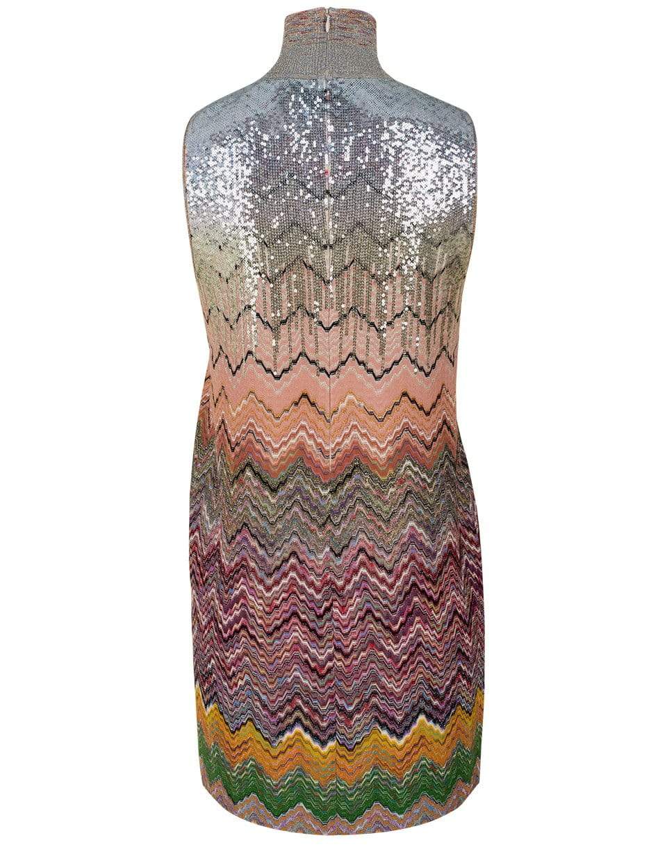 MISSONI-Turtleneck Beaded Zig Zag Dress-