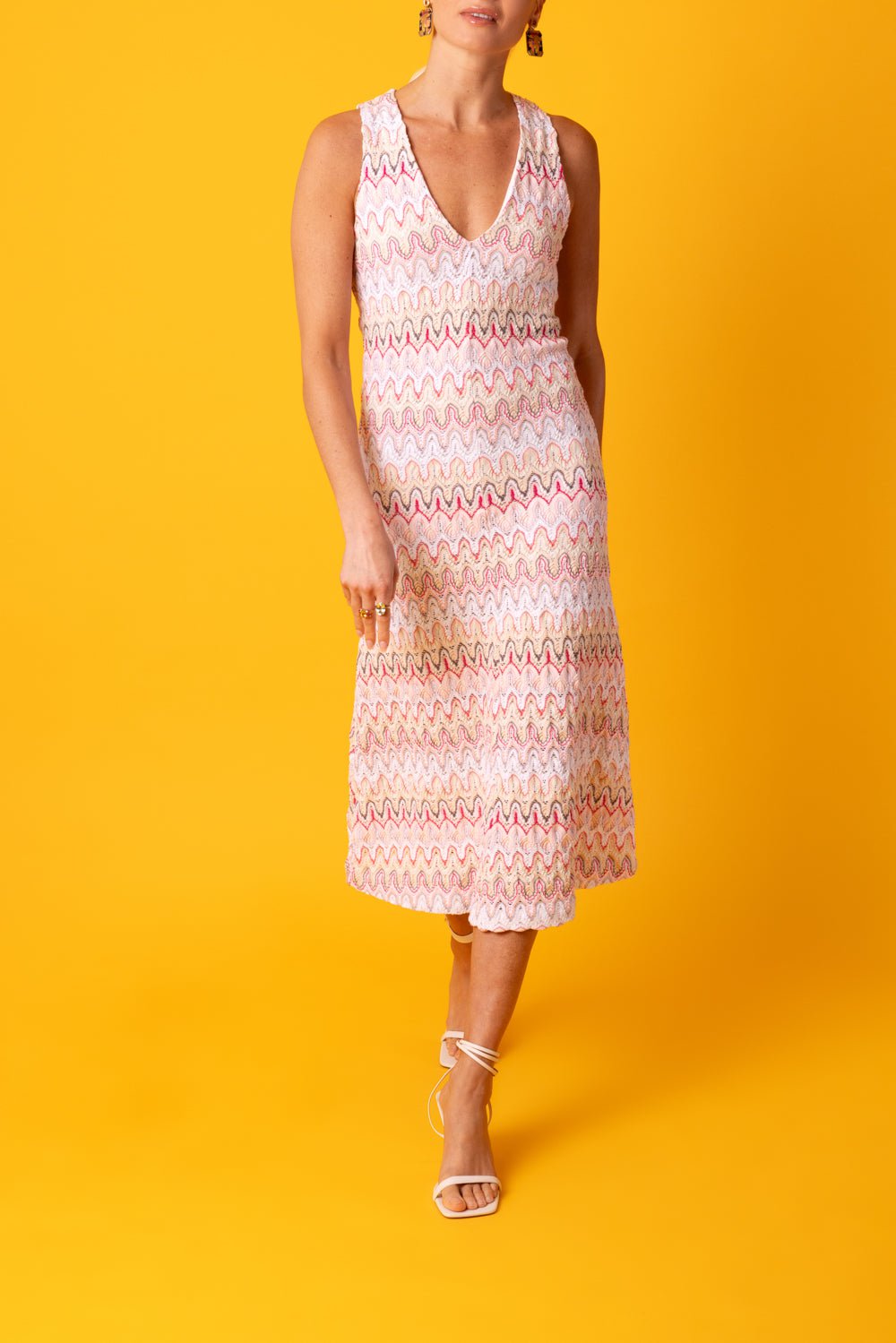 MISSONI-V-Neck Sleeveless Dress-