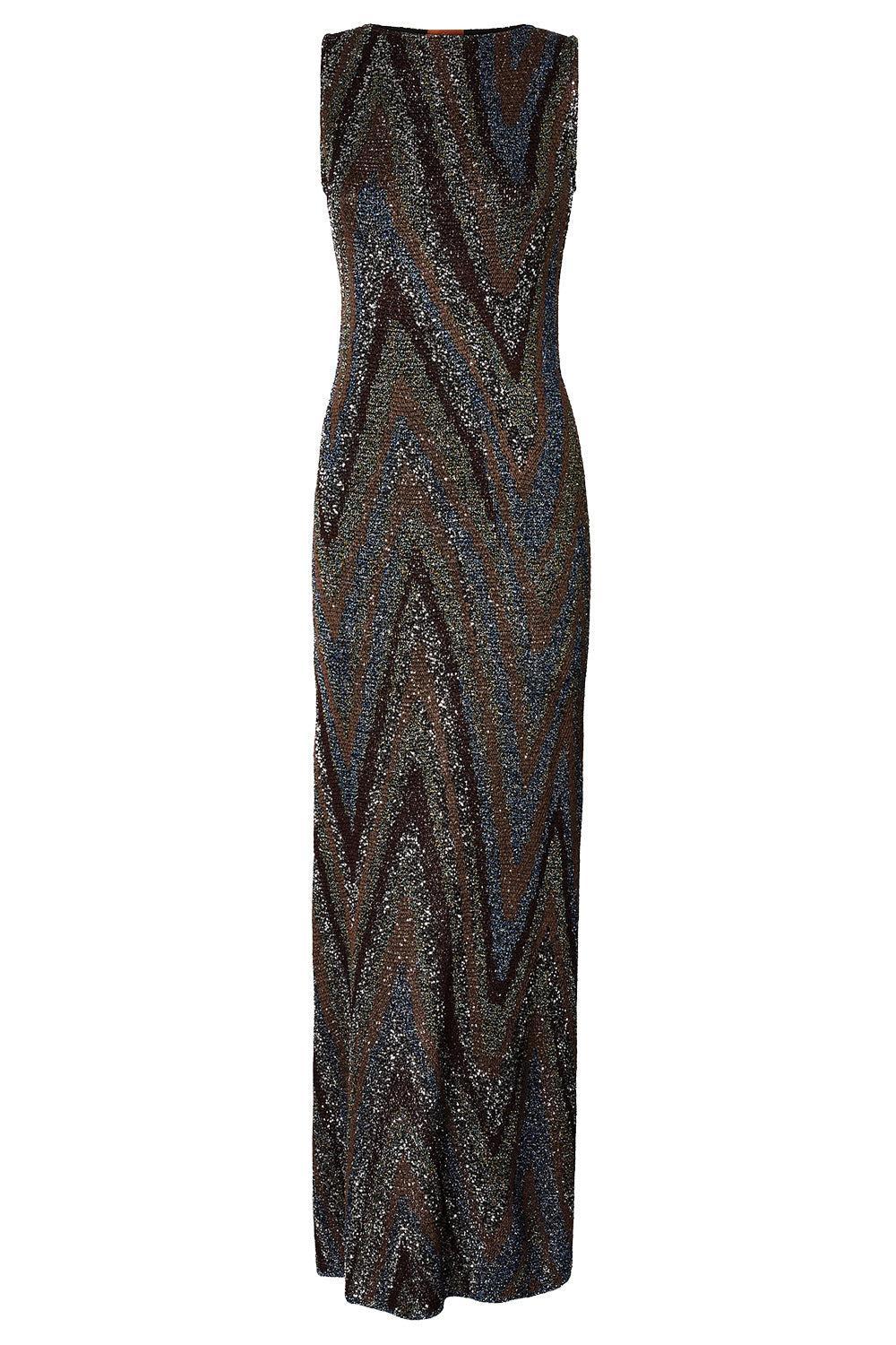 High Neck Sleeveless Dress-NOVELTY-38-CLOTHINGDRESSEVENING-MISSONI