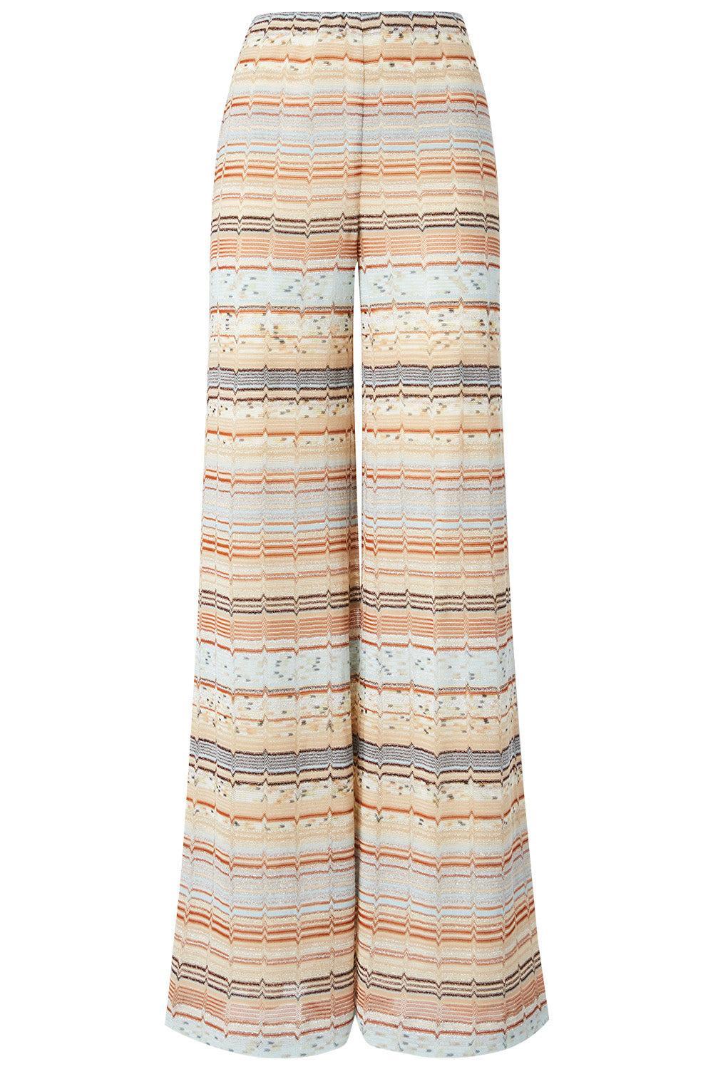 Zig Zag Palazzo Trousers-BRNCRGRY-40-CLOTHINGPANTWIDE LEG-MISSONI
