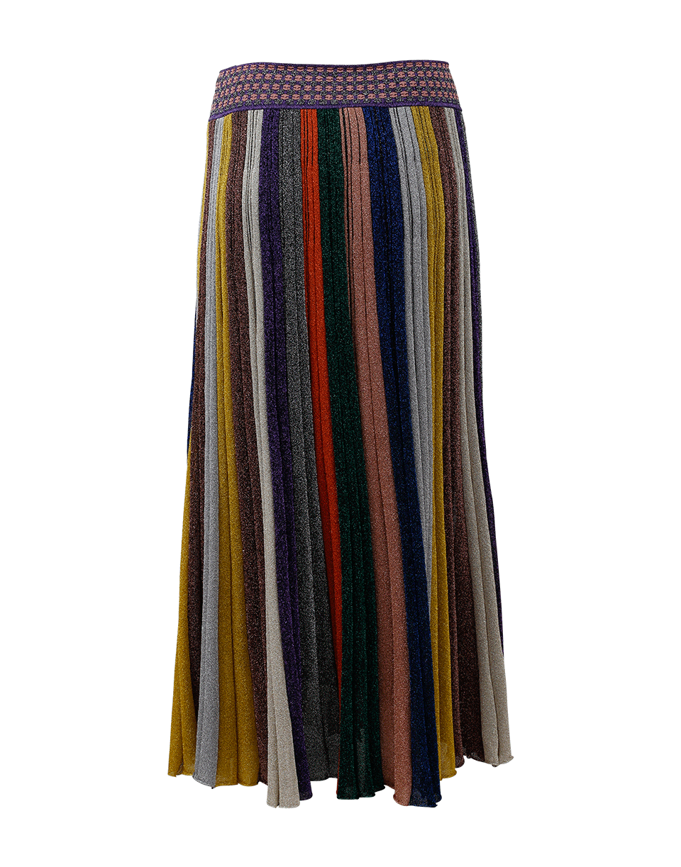 MISSONI-Mid Length Lamé Skirt-STRIPE