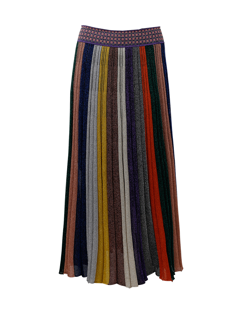 MISSONI-Mid Length Lamé Skirt-STRIPE