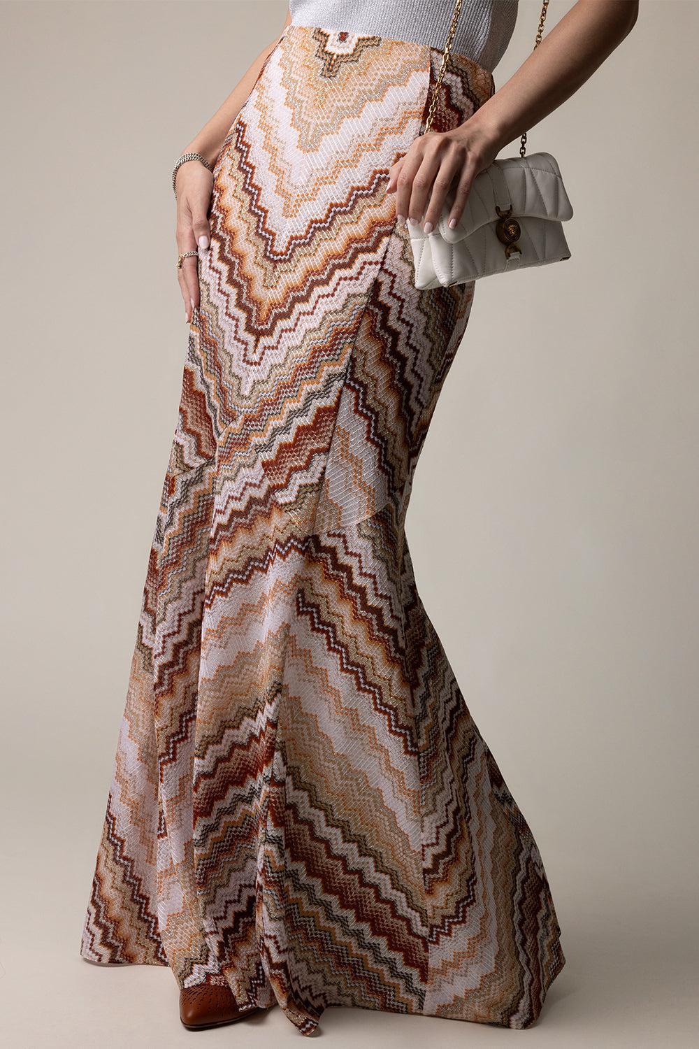 Multi Tones Long Skirt-MULTIBRN-38-CLOTHINGSKIRTMAXI-MISSONI