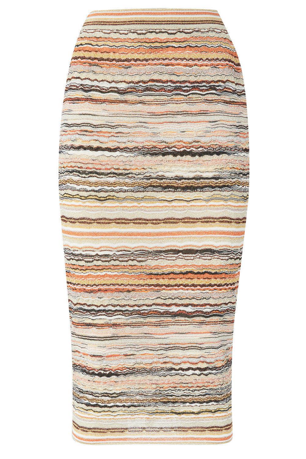 Multi Tones Midi Skirt-GDORPKWH-40-CLOTHINGSKIRTMIDI-MISSONI