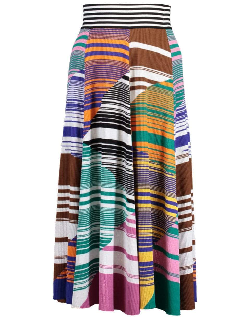 MISSONI-Elastic Waist Color Block Skirt-