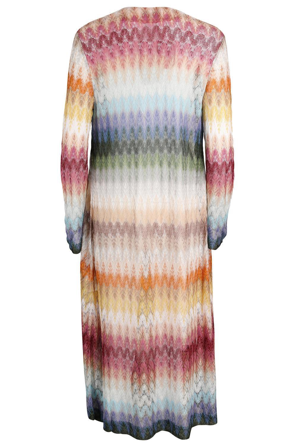 Long Knit Cardigan - Multicolor Blue Yellow Green-GEOMETRC-40-CLOTHINGTOPCARDIGAN-MISSONI