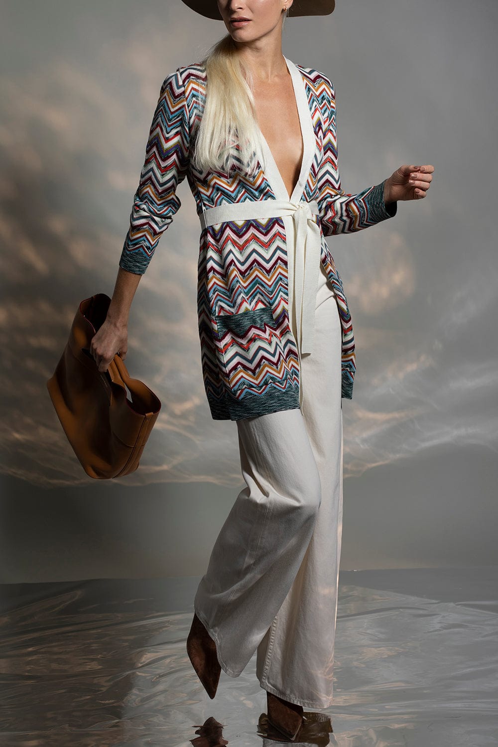 MISSONI-Belted Cardigan-