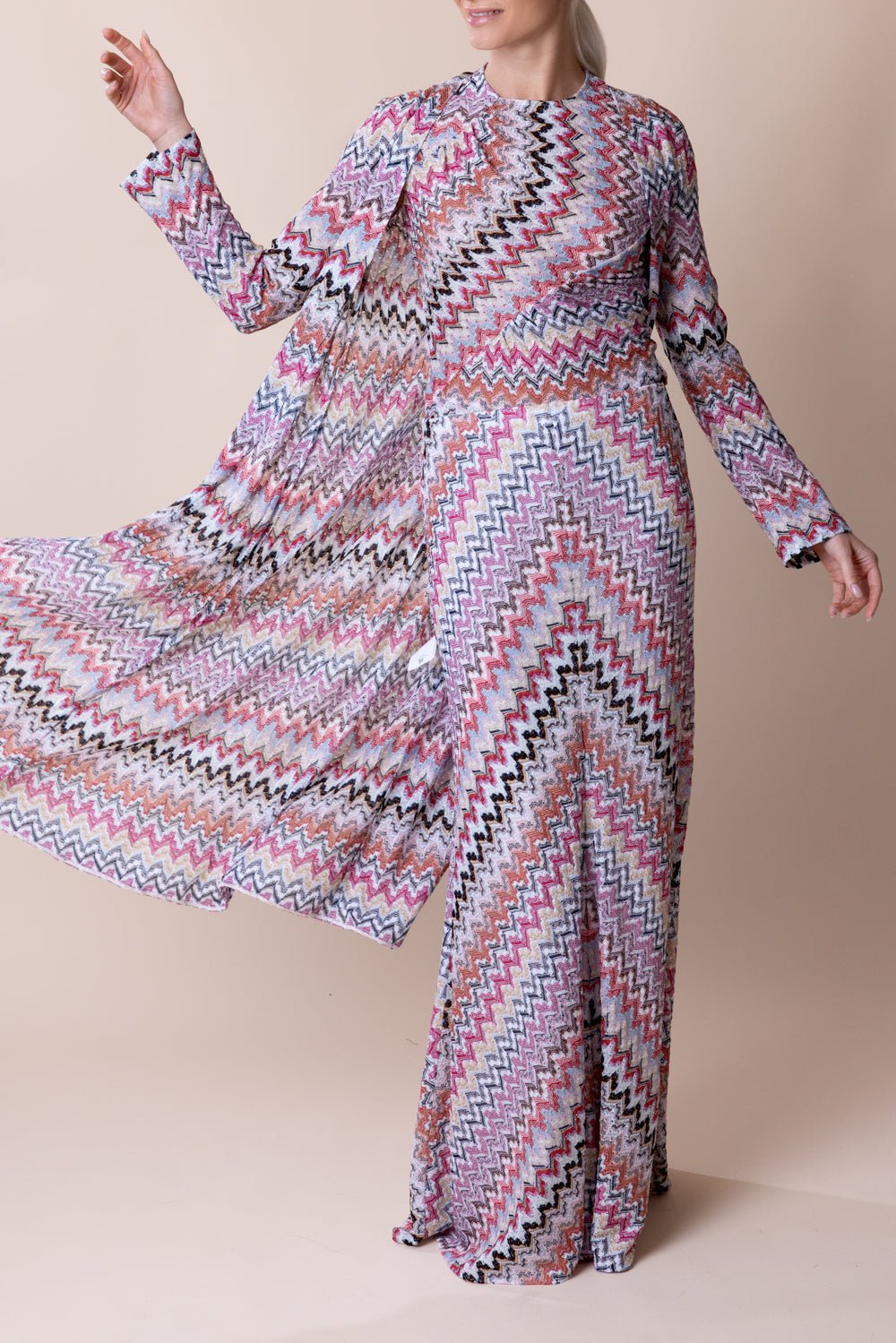 MISSONI-Long Cardigan - Pink White-
