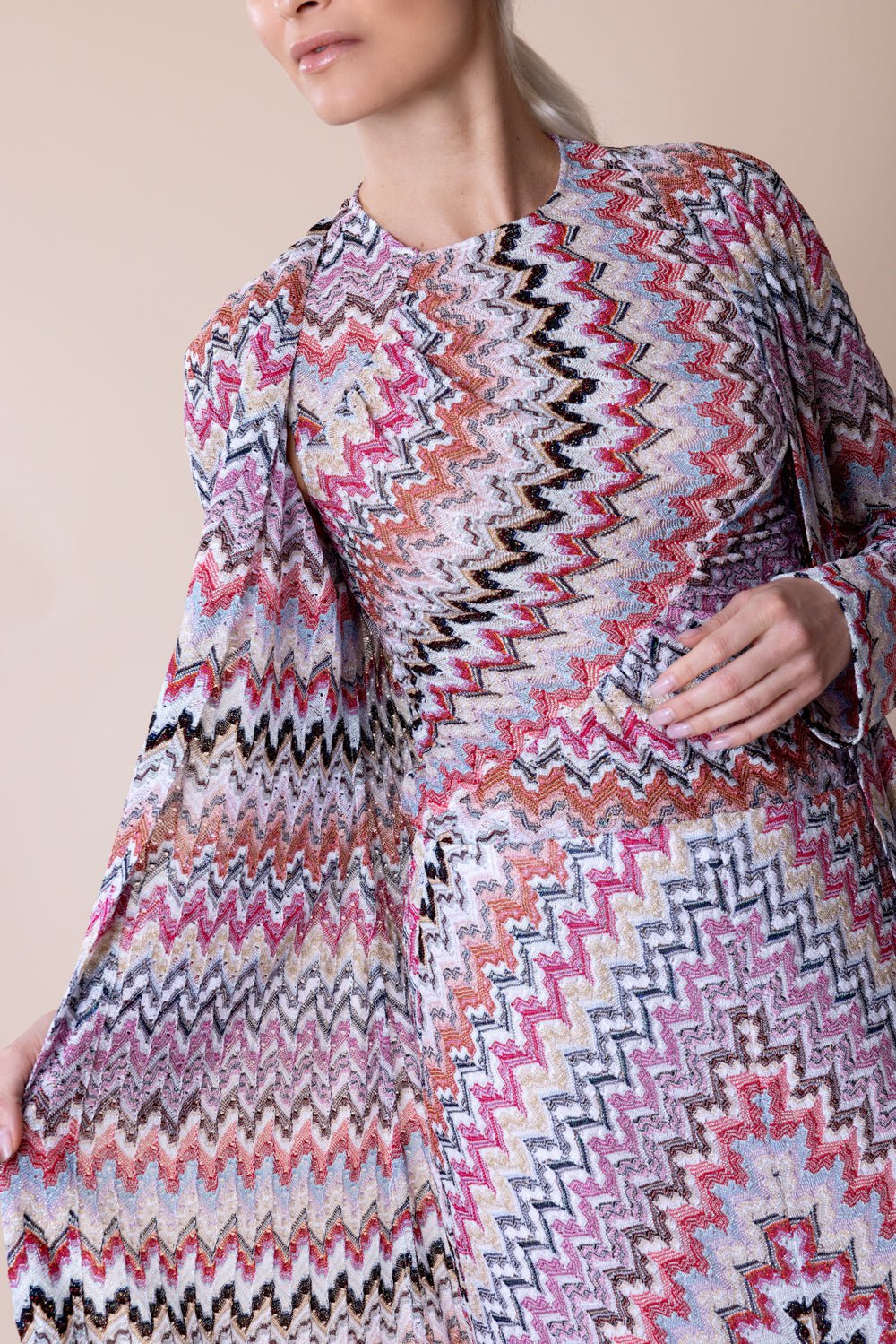 MISSONI-Long Cardigan - Pink White-