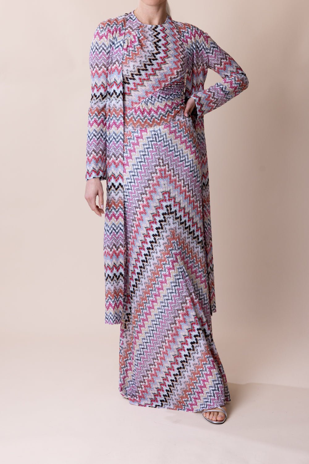 MISSONI-Long Cardigan - Pink White-