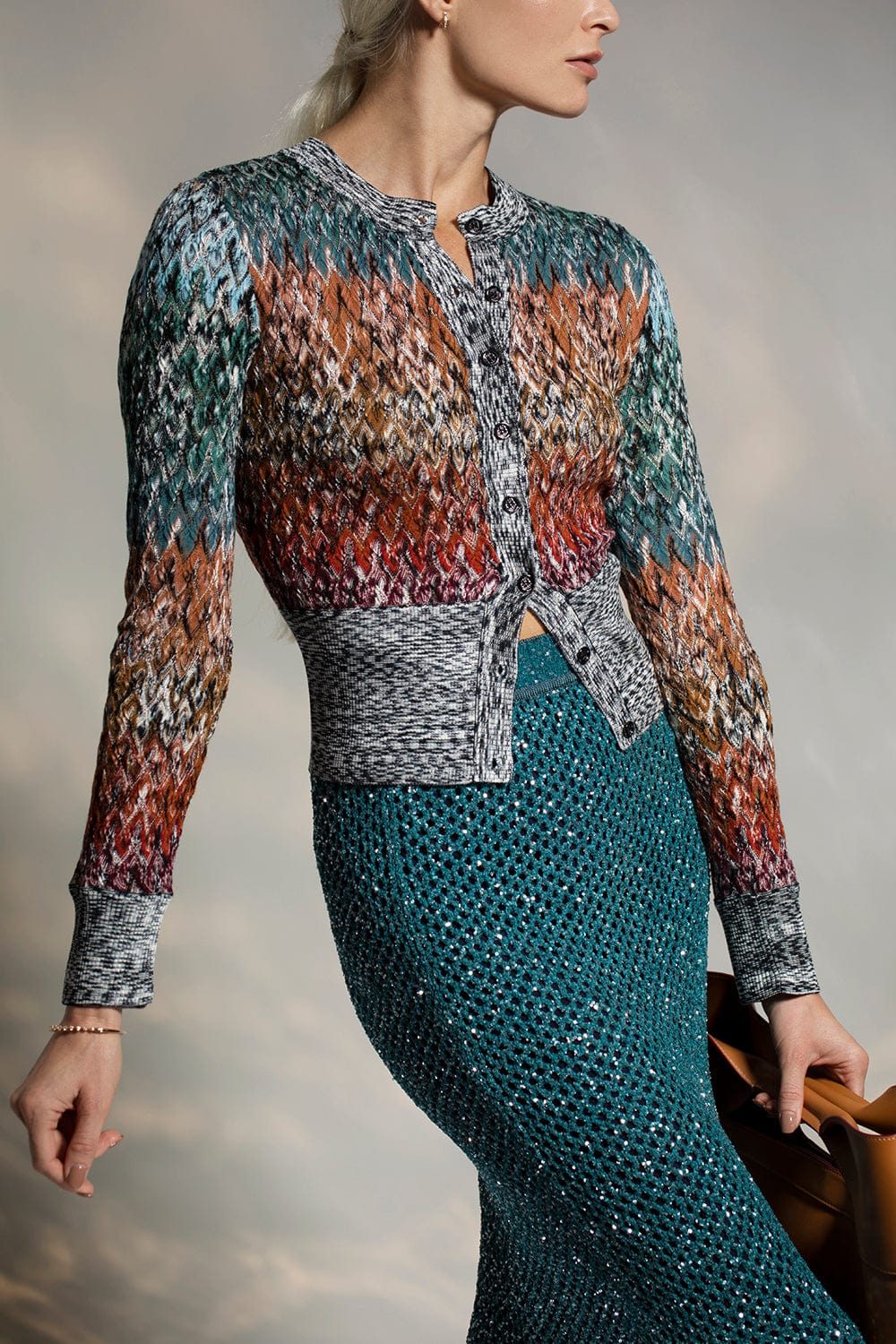 MISSONI-Buttoned Cardigan-