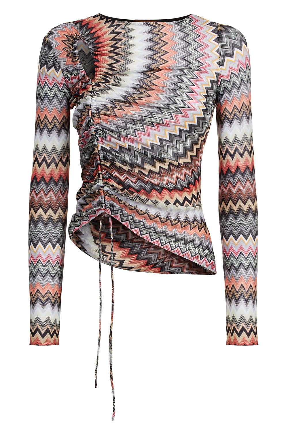 Long Sleeve Ruched Top CLOTHINGTOPKNITS MISSONI   